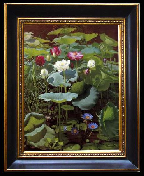 framed  unknow artist Still life floral, all kinds of reality flowers oil painting 19, Ta093